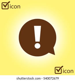 Exclamation mark. Hazard warning symbol. Flat design style. Vector EPS 10.