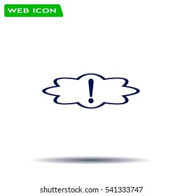 Exclamation mark. Exclamation mark. Hazard warning symbol. Flat design style. Vector EPS 10.