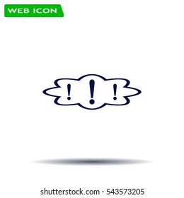 Exclamation mark. Exclamation mark. Hazard warning symbol. Flat design style. Vector EPS 10.