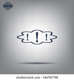 Exclamation mark. Exclamation mark. Hazard warning symbol. Flat design style. Vector EPS 10.