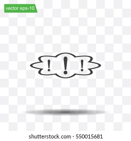 Exclamation mark. Exclamation mark. Hazard warning symbol. Flat design style. Vector EPS 10.