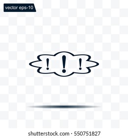 Exclamation mark. Exclamation mark. Hazard warning symbol. Flat design style. Vector EPS 10.