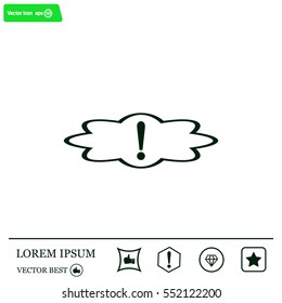 Exclamation mark. Exclamation mark. Hazard warning symbol. Flat design style. Vector EPS 10.