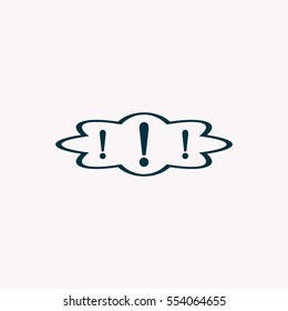 Exclamation mark. Exclamation mark. Hazard warning symbol. Flat design style. Vector EPS 10.