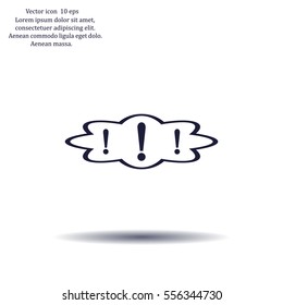 Exclamation mark. Exclamation mark. Hazard warning symbol. Flat design style. Vector EPS 10.