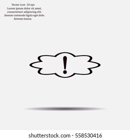 Exclamation mark. Exclamation mark. Hazard warning symbol. Flat design style. Vector EPS 10.