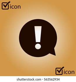 Exclamation mark. Hazard warning symbol. Flat design style. Vector.