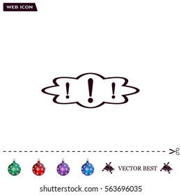 Exclamation mark. Exclamation mark. Hazard warning symbol. Flat design style. Vector EPS 10.