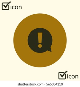 Exclamation mark. Hazard warning symbol. Flat design style. Vector.