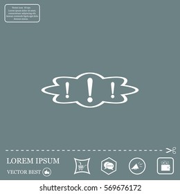 Exclamation mark. Exclamation mark. Hazard warning symbol. Flat design style. Vector EPS 10.