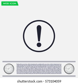 Exclamation mark. Exclamation mark. Hazard warning symbol. Flat design style. Vector EPS 10.