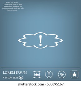Exclamation mark. Exclamation mark. Hazard warning symbol. Flat design style. Vector EPS 10.