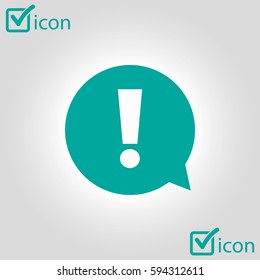 Exclamation mark. Hazard warning symbol. Flat design style. Vector.