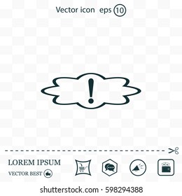 Exclamation mark. Exclamation mark. Hazard warning symbol. Flat design style. Vector EPS 10.