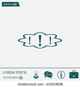 Exclamation mark. Exclamation mark. Hazard warning symbol. Flat design style. Vector EPS 10.
