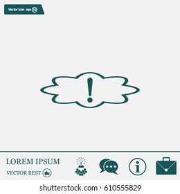 Exclamation mark. Exclamation mark. Hazard warning symbol. Flat design style. Vector EPS 10.