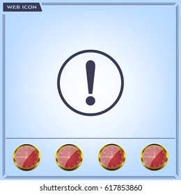 Exclamation mark. Exclamation mark. Hazard warning symbol. Flat design style. Vector EPS 10.
