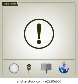 Exclamation mark. Exclamation mark. Hazard warning symbol. Flat design style. Vector EPS 10.