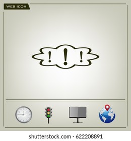 Exclamation mark. Exclamation mark. Hazard warning symbol. Flat design style. Vector EPS 10.