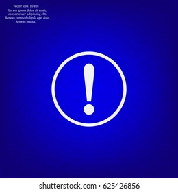 Exclamation mark. Exclamation mark. Hazard warning symbol. Flat design style. Vector EPS 10.