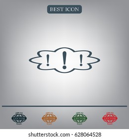Exclamation mark. Exclamation mark. Hazard warning symbol. Flat design style. Vector EPS 10.