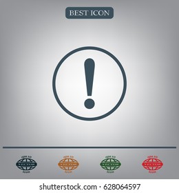 Exclamation mark. Exclamation mark. Hazard warning symbol. Flat design style. Vector EPS 10.