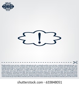 Exclamation mark. Hazard warning symbol. Flat design style. Vector EPS 10.