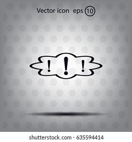Exclamation mark. Exclamation mark. Hazard warning symbol. Flat design style. Vector EPS 10.