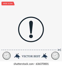 Exclamation mark. Exclamation mark. Hazard warning symbol. Flat design style. Vector EPS 10.