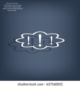 Exclamation mark. Exclamation mark. Hazard warning symbol. Flat design style. Vector EPS 10.