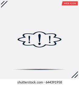 Exclamation mark. Exclamation mark. Hazard warning symbol. Flat design style. Vector EPS 10.