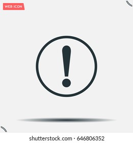 Exclamation mark. Exclamation mark. Hazard warning symbol. Flat design style. Vector EPS 10.