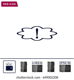 Exclamation mark. Exclamation mark. Hazard warning symbol. Flat design style. Vector EPS 10.