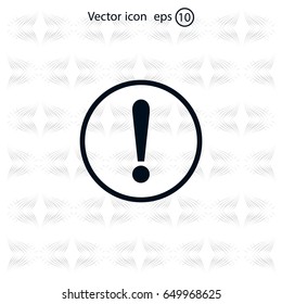 Exclamation mark. Exclamation mark. Hazard warning symbol. Flat design style. Vector EPS 10.