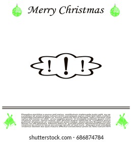 Exclamation mark. Exclamation mark. Hazard warning symbol. Flat design style. Vector EPS 10.