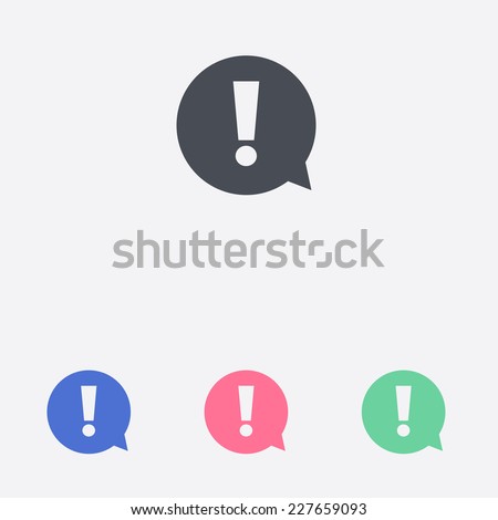  Exclamation mark.  Exclamation mark. Hazard warning symbol. Flat design style. Vector EPS 10.