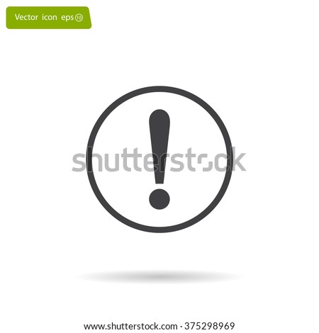 Exclamation mark. Exclamation mark. Hazard warning symbol. Flat design style. Vector EPS 10.