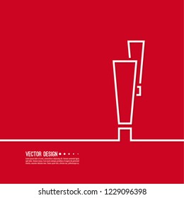 Exclamation mark icon. Attention sign. Hazard warning symbol in red background. vector