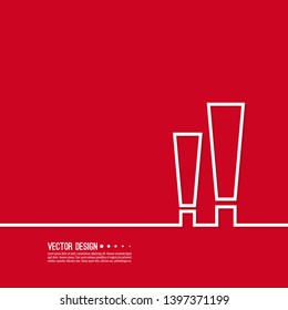 Exclamation mark icon. Attention sign. Hazard warning symbol in red background. vector