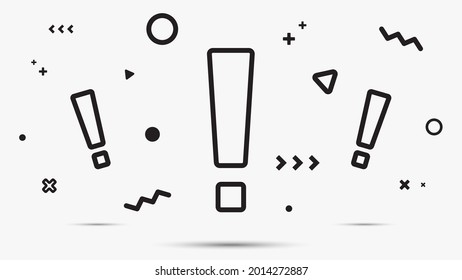 Exclamation mark icon. Attention sign icon. Hazard warning symbol in white background. Vector.  Exclamation mark background for banner, attention and marketing. Exclamation - caution icon vector desig