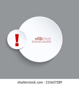 Exclamation mark icon. Attention sign icon. Hazard warning symbol  in gray background. vector
