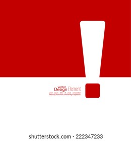 Exclamation mark icon. Attention sign icon. Hazard warning symbol  in red background. vector