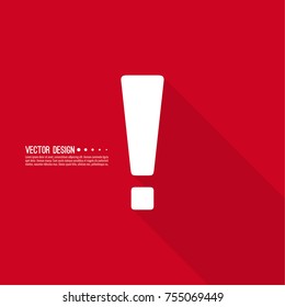 Exclamation mark icon. Attention sign icon. Hazard warning symbol in red background. vector