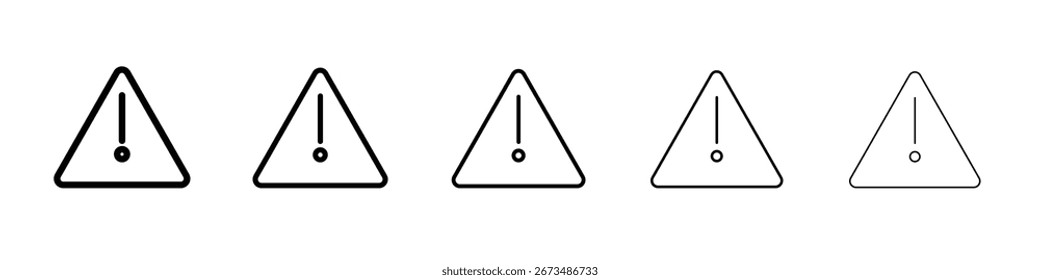 Exclamation mark icon black and white vector sign