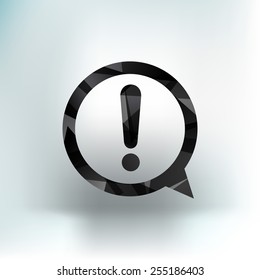 Exclamation mark icon button glossy circle  sign web symbol