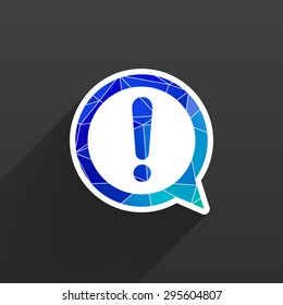 Exclamation mark icon button glossy circle  sign web symbol