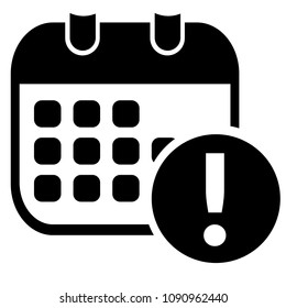 exclamation mark icon and calendar symbol.vector illustration