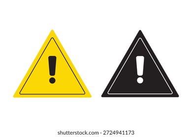 Icono de signo de exclamación colección. Conjunto de signo de exclamación. Advertencia de peligro establece el Vector. Símbolos de advertencia triangulares con signo de exclamación.