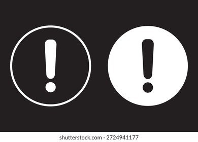 Icono de signo de exclamación colección. Conjunto de signo de exclamación. Advertencia de peligro establece el Vector. Símbolos de advertencia de círculo con signo de exclamación.