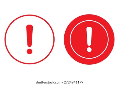 Icono de signo de exclamación colección. Conjunto de signo de exclamación. Advertencia de peligro establece el Vector. Símbolos de advertencia de círculo con signo de exclamación.